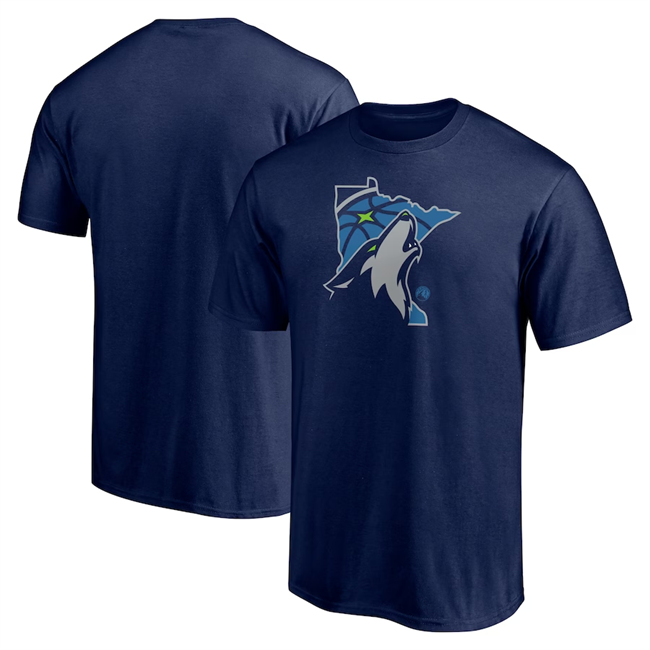 Men's Minnesota Timberwolves Navy Push Ahead T-Shirt Men's Minnesota Timberwolves Navy Push Ahead T-Shirt